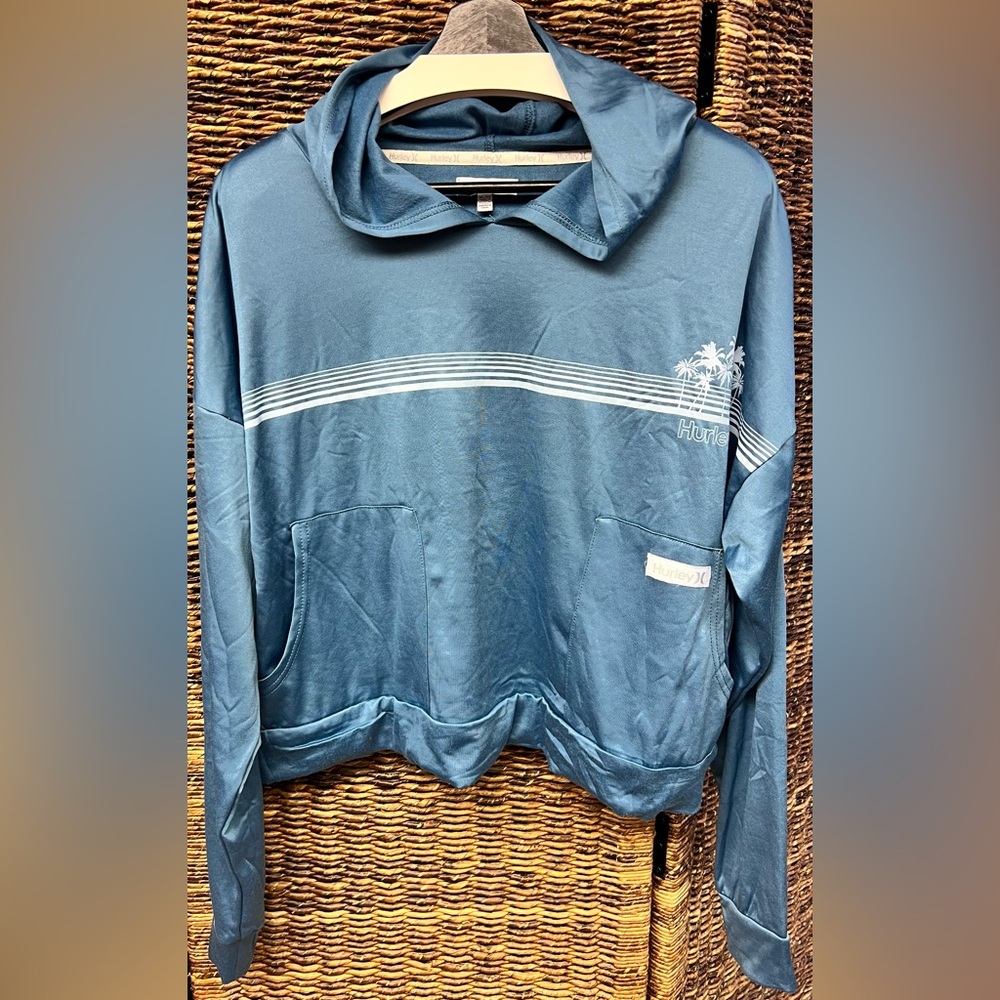 Hurley Blue Hooded- Smooth- Size: XLarge, Crop top
